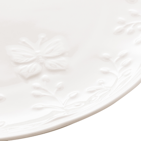 Prato Raso Porcelana New Bone Butterfly Flower 27cm