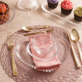 Prato de Cristal Coração Pearl Bolinha - 25 cm