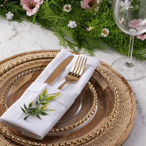 Prato Sobremesa Cristal com Borda Bolinha Dourada Pearl - 20 cm