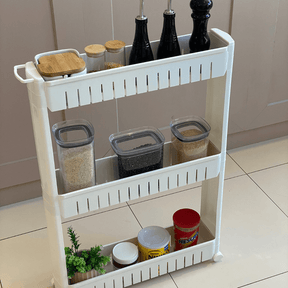 Prateleira de Carrinho Organizador Prateleira Multiuso com Rodinhas Branca