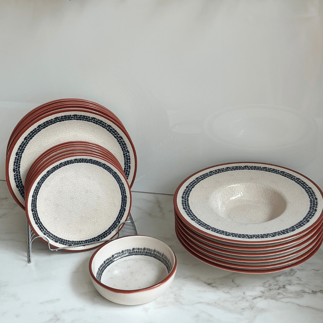 Prato para Massas Village em Cerâmica Creme 28cm