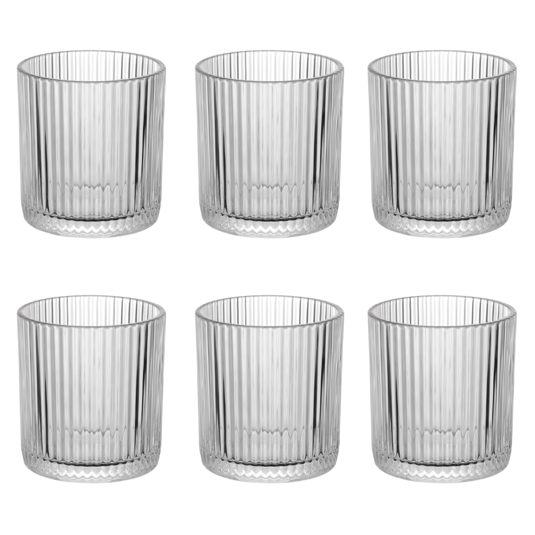Jogo 6 Copos Baixos Whisky Graffiato de Vidro 320ml