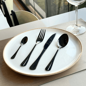 Faqueiro 24 Peças de Aço Inox Positano Preto Ônix