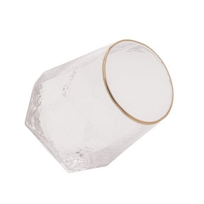 Jogo 2 Copos Baixos Whisky em Cristal com Borda Dourada 550ml