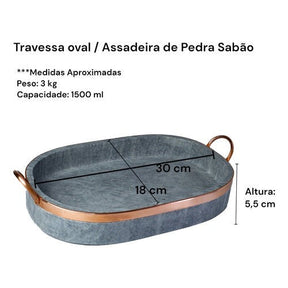 Jogo de Panelas Pedra Sabão 05 peças