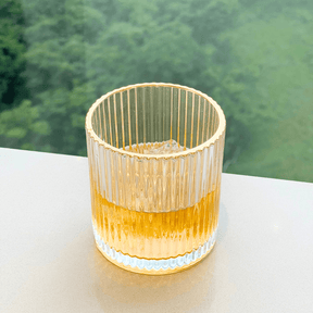 Jogo 6 Copos Baixos Whisky com Borda Dourada 320ml